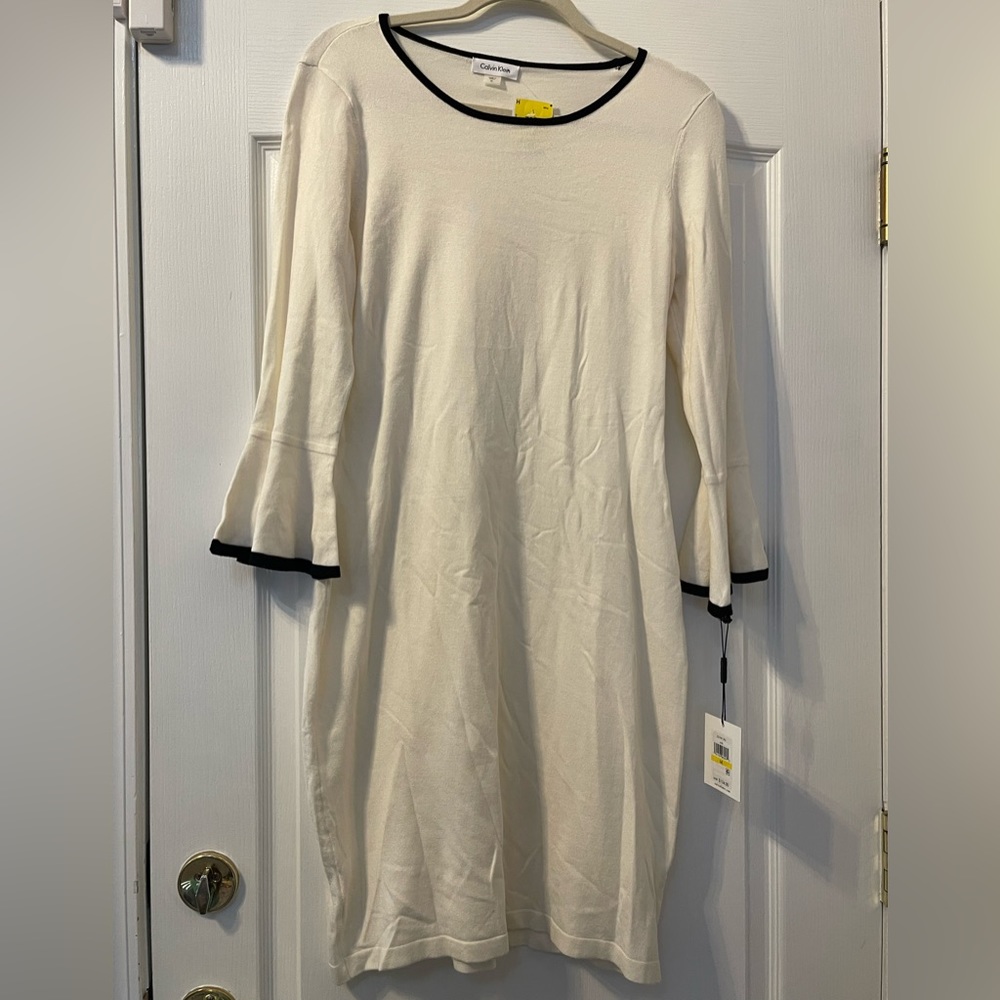 NWT Calvin Klein Sweater Dress with Piping
